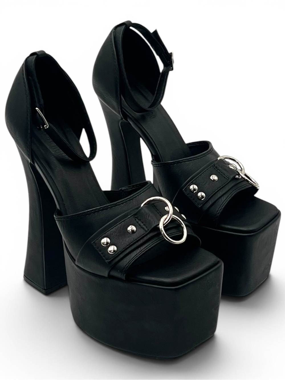 Dolls Kill Current Mood Flawless Gossip Black Goth Punk Platform Chunky Heels 10